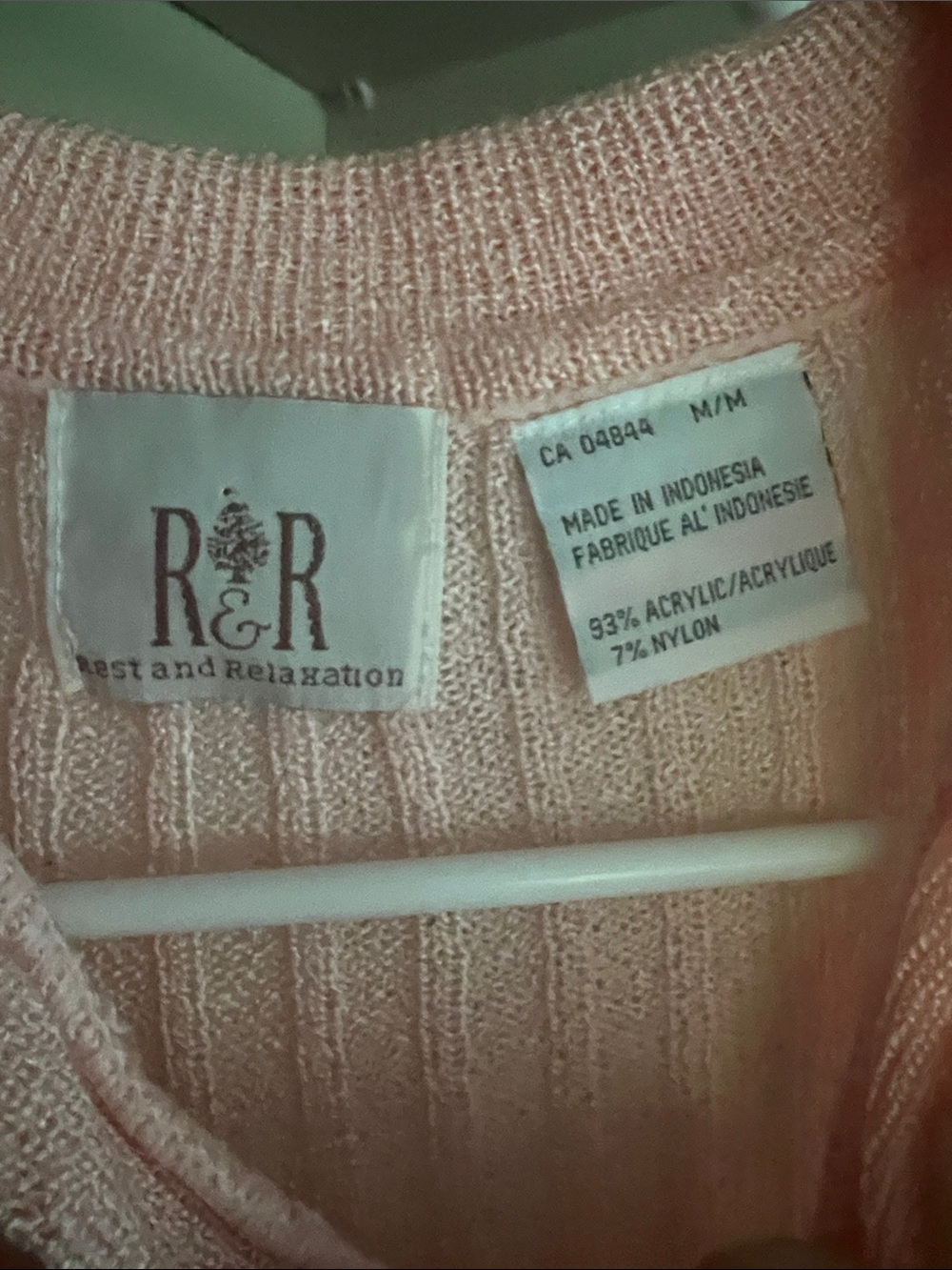 Rest & Relaxation • Vintage • Women’s M • Sleeveless Ribbed Polo Tank Top - Pink - Picture 2 of 5